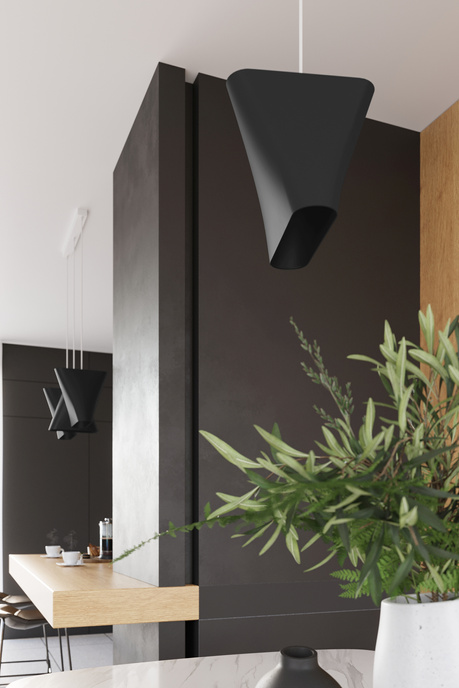 Żyrandol BLUM 1 czarny + 1x Żarówka LED E27 4000K Zimna 7,5W 650lm