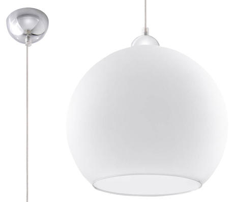 Lampa wisząca BALL biały + 1x Żarówka LED E27 4000K Zimna 7,5W 650lm