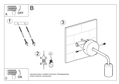 Kinkiet DUOMO + 1x Żarówka LED E27 4000K Zimna 7,5W 650lm