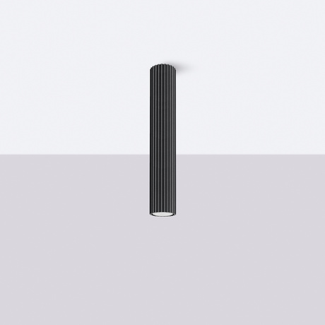 Plafon KARBON 40 czarny + 1x Żarówka LED GU-10 4000K Zimna 7W 530lm