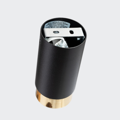 Plafon NERO 12,5 czarny/złoty + 1x Żarówka LED GU-10 3000K Ciepła 7W 510lm