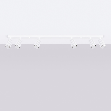 Plafon KARBON 6L biały + 6x Żarówka LED GU-10 4000K Zimna 7W 530lm