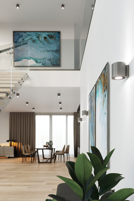 Plafon ORBIS 1 antracyt + 1x Żarówka LED GU-10 4000K Zimna 7W 630lm