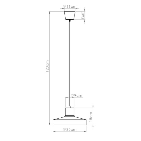Lampa wisząca BILO czarna + 1X Żarówka LED E27 3000K Ciepła 7,5W 620lm