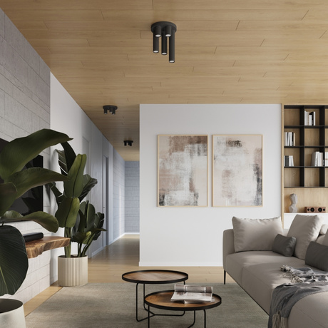 Plafon LAGOS 5P czarny + 5x Żarówka LED GU-10 3000K Ciepła 7W 510lm