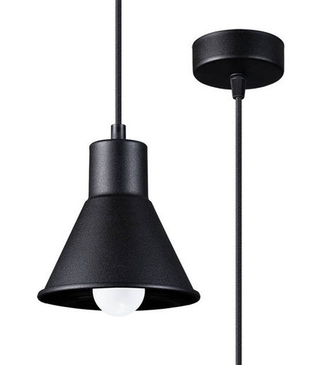 Lampa wisząca TALEJA 1 czarna [E27 + 1x Żarówka LED E27 3000K Ciepła 7,5W 620lm