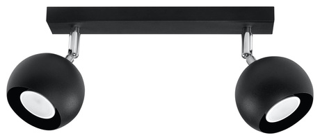Plafon OCULARE 2 czarny + 2x Żarówka LED GU-10 4000K Zimna 7W 630lm