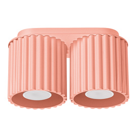 Plafon AURA 2 brzoskwiniowy GU10 + 2X Żarówka LED GU-10 3000K Ciepła 7W 510lm