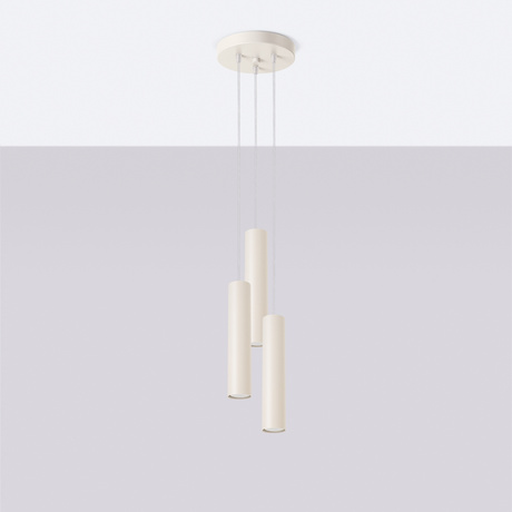 Lampa wisząca LAGOS 3P beżowa + 3x Żarówka LED GU-10 3000K Ciepła 7W 510lm