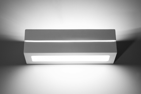 Kinkiet ceramiczny VEGA LINE biały + 1x Żarówka LED E27 3000K Ciepła 7,5W 620lm