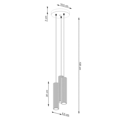 Lampa wisząca KARBON 3P zielona oliwka + 3x Żarówka LED GU-10 4000K Zimna 7W 530lm