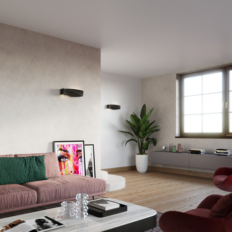 Kinkiet ceramiczny SIGMA czarny + 1x Żarówka LED E27 3000K Ciepła 7,5W 620lm