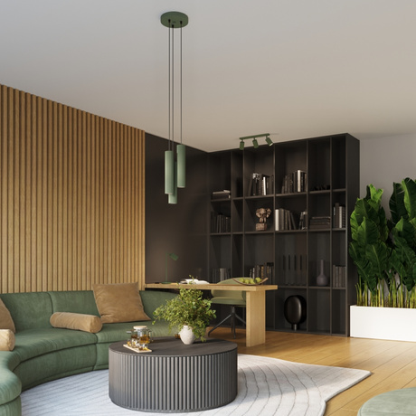 Kinkiet KARBON 20 zielony oliwkowy + 2x Żarówka LED GU-10 3000K Ciepła 7W 510lm