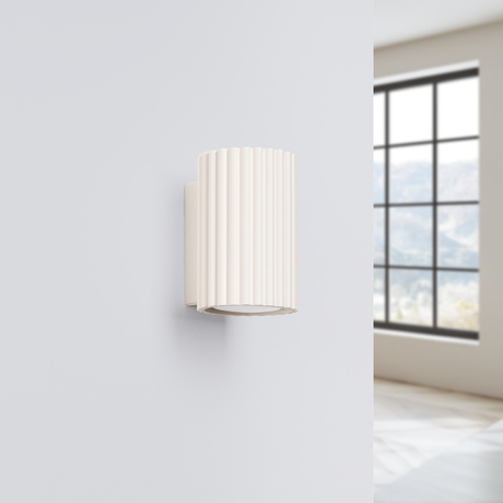 Kinkiet KARBON 10 beżowy + 1x Żarówka LED GU-10 4000K Zimna 7W 530lm