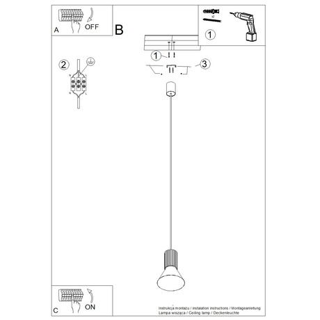 Lampa wisząca ESTRIA 1 beżowa