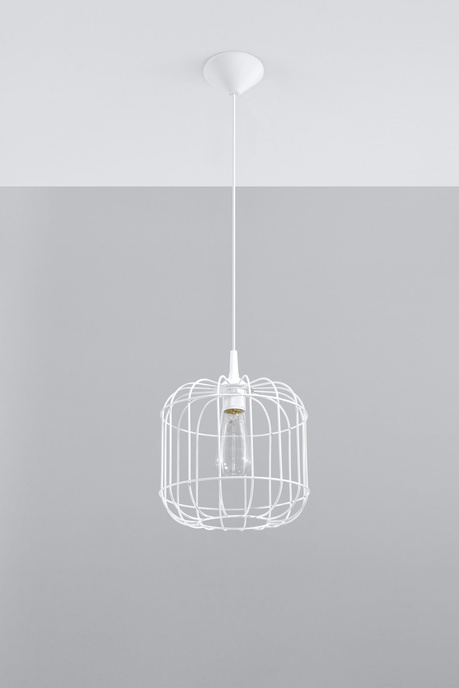 Lampa wisząca CELTA biała + 1x Żarówka LED E27 3000K Ciepła 7,5W 620lm