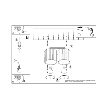 Plafon AURA 2 zielony oliwkowy GU10