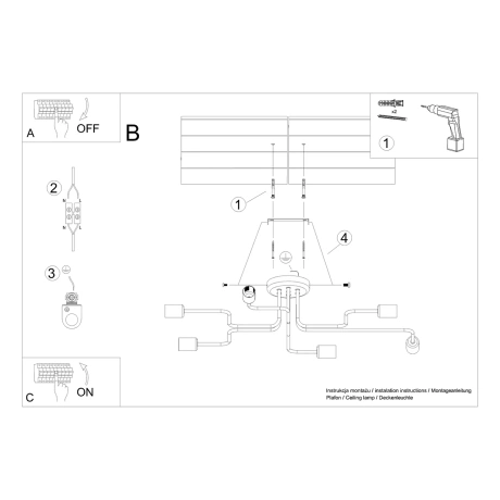 Żyrandol HECTOR 6 biały