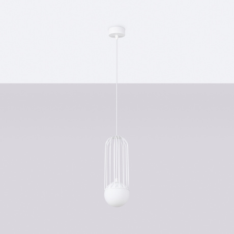 Lampa wisząca BRINA 1 biała + 1x Żarówka LED G9 3000K Ciepła 4,5W 450lm