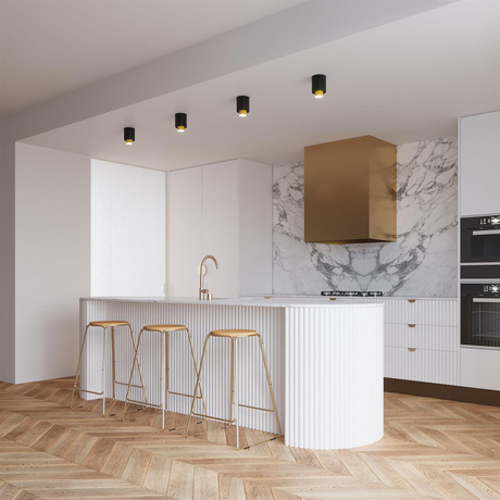 Plafon NESI czarny + 1x Żarówka LED GU-10 3000K Ciepła 7W 510lm