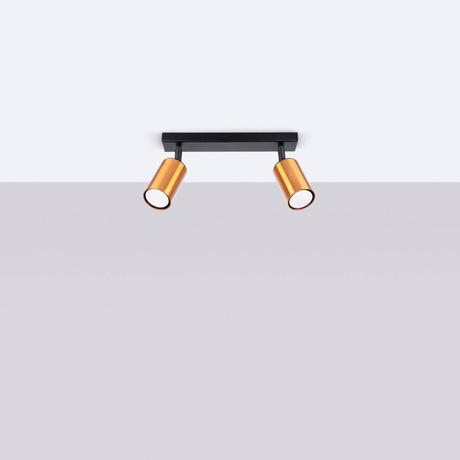 Plafon WINX 2 czarny/miedź + 2x Żarówka LED GU-10 4000K Zimna 7W 530lm