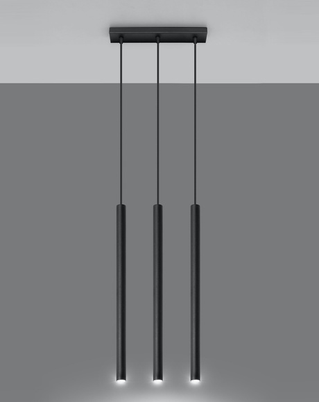 Lampa wisząca PASTELO 3 czarna + 3x Żarówka LED G9 4000K Zimna 4,5W 530lm