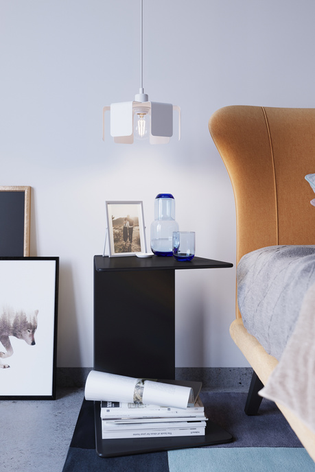 Lampa biurkowa INCLINE biała + 1x Żarówka LED E27 4000K Zimna 7,5W 650lm