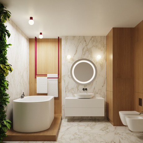 Kinkiet HALO burgund IP44 + 1X Żarówka LED G9 3000K Ciepła 4,5W 450lm