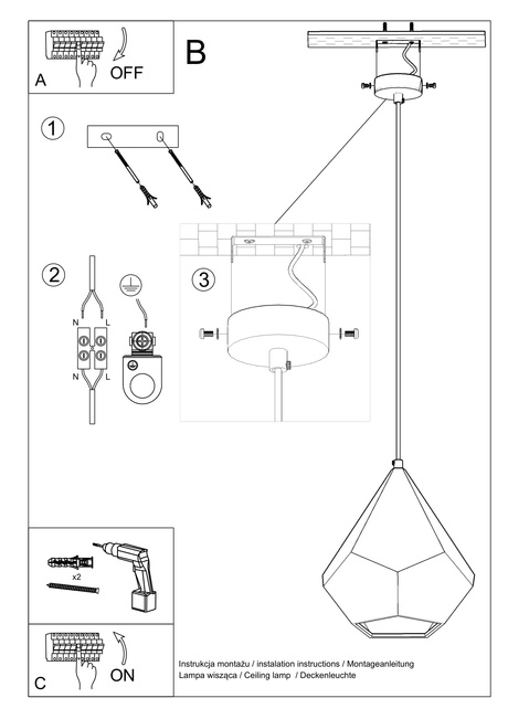 Lampa wisząca ceramiczna PAVLUS biała + 1x Żarówka LED E27 3000K Ciepła 7,5W 620lm
