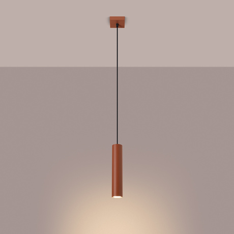 Lampa wisząca LAGOS 1 ochra czerwona + 1x Żarówka LED GU-10 4000K Zimna 7W 530lm