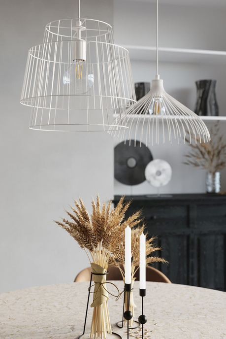 Lampa wisząca UMB biała + 1x Żarówka LED E27 3000K Ciepła 7,5W 620lm