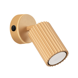 Kinkiet KARBON złoty z włącznikiem + 1x Żarówka LED GU-10 4000K Zimna 7W 530lm