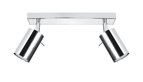 Plafon RING 2 chrom + 2x Żarówka LED GU-10 3000K Ciepła 7W 620lm