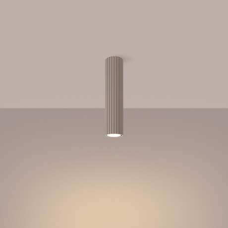 Plafon KARBON 30 taupe + 1X Żarówka LED GU-10 3000K Ciepła 7W 510lm