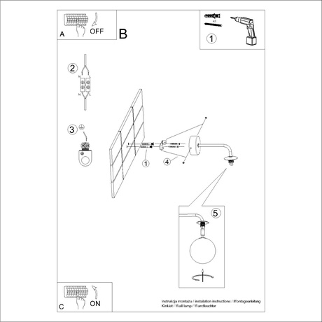 Kinkiet ASTRAL 1 biały + 1x Żarówka LED G9 3000K Ciepła 4,5W 450lm
