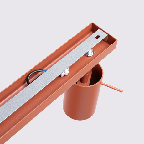 Plafon RING 6L ochra czerwona + 6x Żarówka LED GU-10 3000K Ciepła 7W 510lm