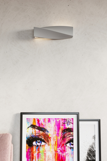 Kinkiet ceramiczny SIGMA szary + 1x Żarówka LED E27 3000K Ciepła 7,5W 620lm