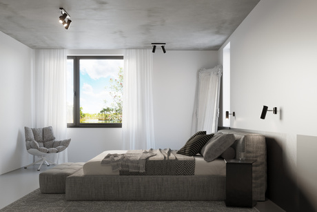 Plafon DIREZIONE 1 czarny + 1x Żarówka LED GU-10 3000K Ciepła 7W 620lm