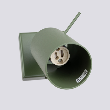 Kinkiet RING zielony oliwkowy + 1x Żarówka LED GU-10 4000K Zimna 7W 530lm