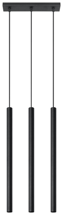 Lampa wisząca PASTELO 3 czarna + 3x Żarówka LED G9 4000K Zimna 3W 204lm