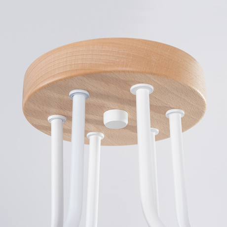 Żyrandol TIMBO 6 biały + 6x Żarówka LED E27 3000K Ciepła 7,5W 620lm