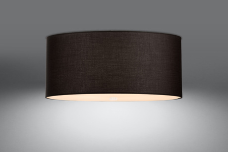 Plafon OTTO 70 czarny + 6x Żarówka LED E27 3000K Ciepła 7,5W 620lm