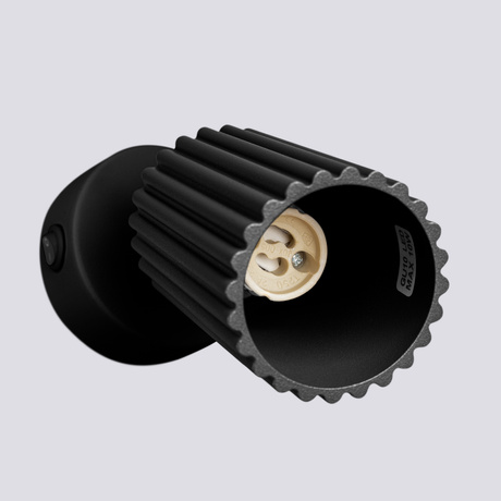 Kinkiet KARBON czarny z włącznikiem + 1x Żarówka LED GU-10 4000K Zimna 7W 530lm