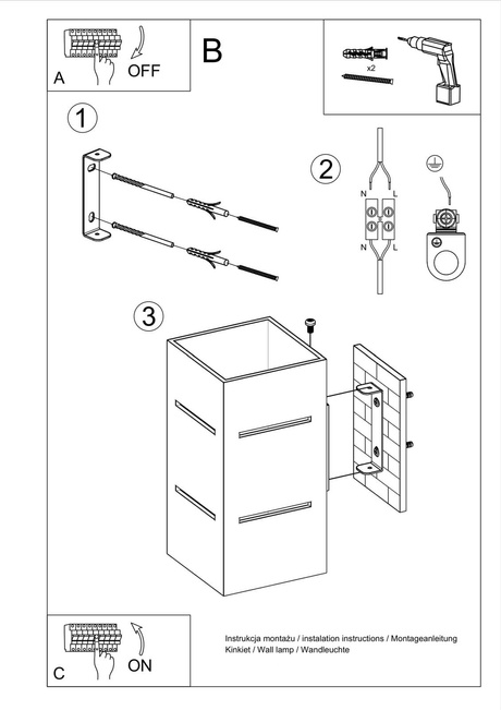 Kinkiet BLOCCO biały + 1x Żarówka LED G9 4000K Zimna 4,5W 530lm
