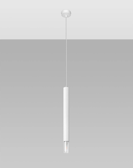 Lampa wisząca WEZYR 1 biała + 1x Żarówka LED G9 3000K Ciepła 4,5W 510lm