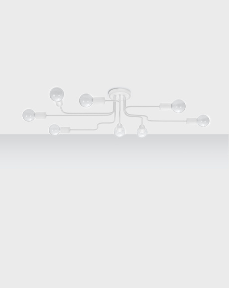 Żyrandol HECTOR 8 biały + 8x Żarówka LED E27 4000K Zimna 7,5W 650lm