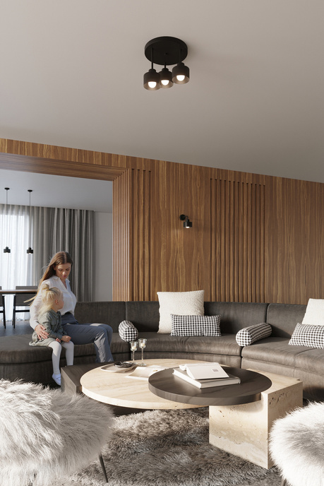 Lampa wisząca SAVAR 3 czarna + 3x Żarówka LED E27 4000K Zimna 7,5W 690lm