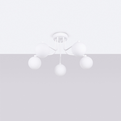 Żyrandol ASTRAL 5 biały + 5x Żarówka LED G9 4000K Zimna 4,5W 460lm