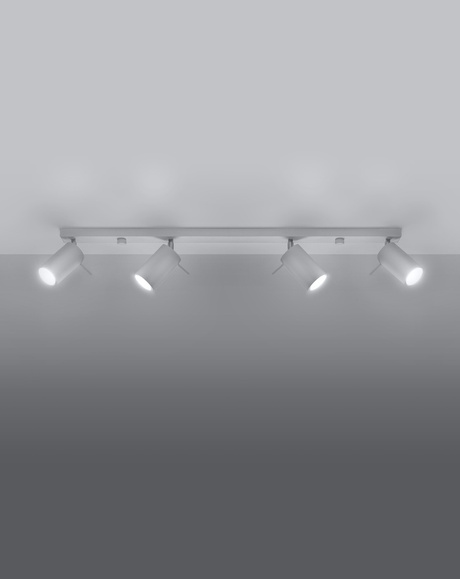 Plafon RING 4L biały + 4x Żarówka LED GU-10 4000K Zimna 7W 630lm