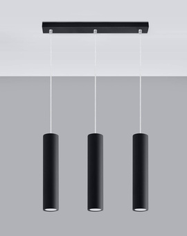 Lampa Wisząca LAGOS 3 czarny + 3x Żarówka LED GU-10 3000K Ciepła 7W 620lm